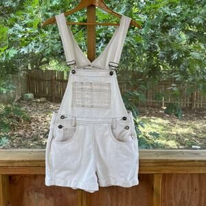 Express Women's Vintage Y2K Era Cream Shortalls Size M